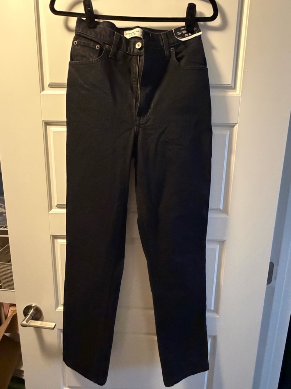 Abercrombie & Fitch High-Rise Straight Black Jeans